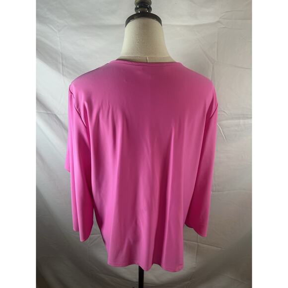 Jude Connally Daniella Top women Medium Hot Pink V-Neck Tunic Top Shirt Blouse - Picture 5 of 10